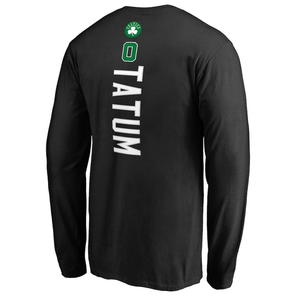 NBA - Jayson Tatum Boston Celtics Team Backer Name & Number Long Sleeve T-Shirt - Black