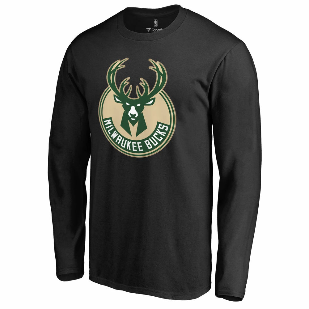 NBA - Giannis Antetokounmpo Milwaukee Bucks Team Backer Name & Number Long Sleeve T-Shirt - Black