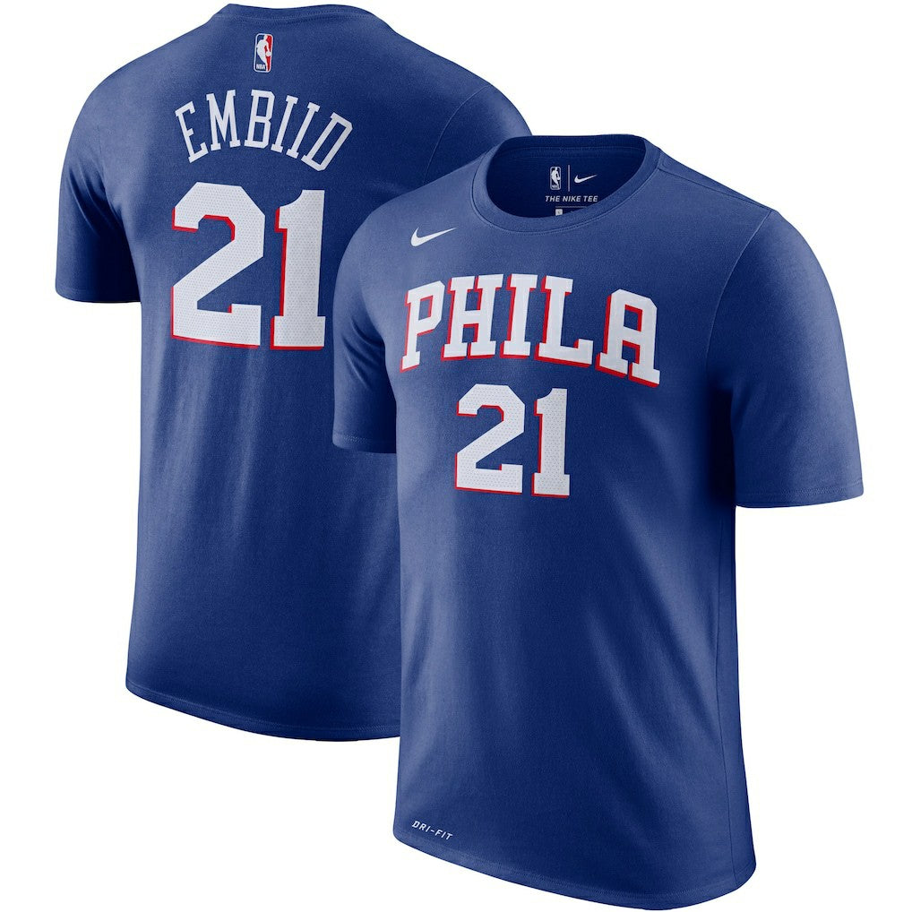 Nike - Joel Embiid Philadelphia 76ers Player Name & Number Performance T-Shirt - Royal