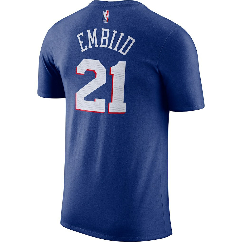 Nike - Joel Embiid Philadelphia 76ers Player Name & Number Performance T-Shirt - Royal