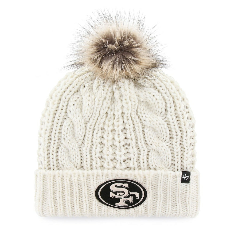 San Francisco 49ers '47 Women's Meeko Cuffed Knit Hat With Pom White - 47 brand