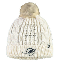 Miami Dolphins '47 Women's Meeko Cuffed Knit Hat With Pom Cream - 47 brand