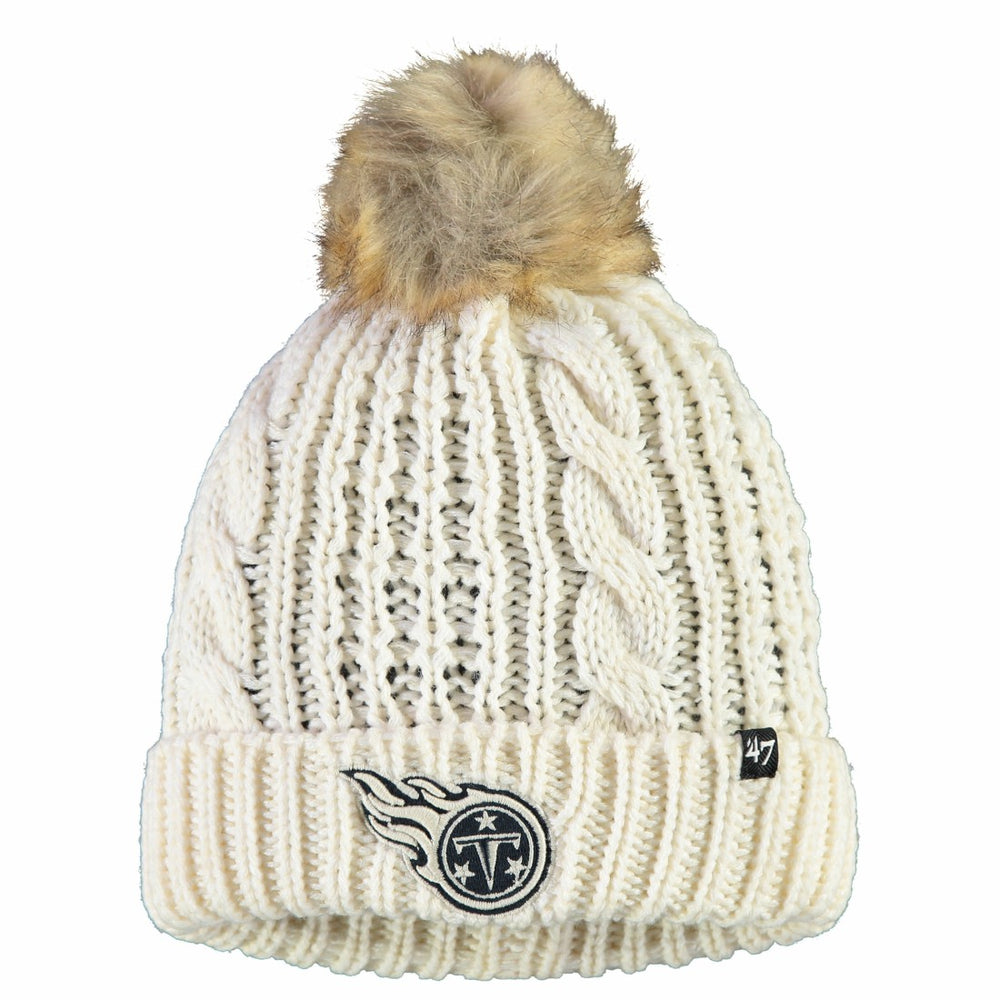 Tennessee Titans '47 Women's Meeko Cuffed Knit Hat With Pom Cream - 47 brand