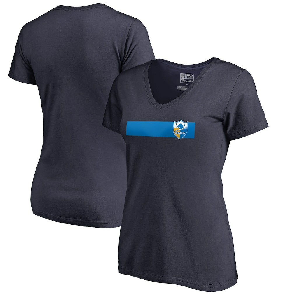 Los Angeles Chargers Women's Retro Shield Logo V-Neck T-Shirt Navy - NFL