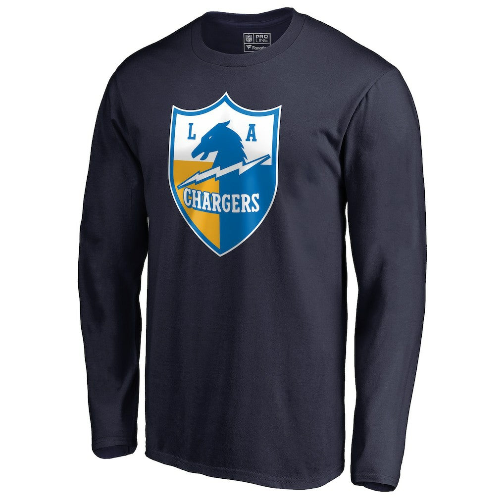 Los Angeles Chargers Vintage Shield Logo Long Sleeve T-Shirt Navy - NFL