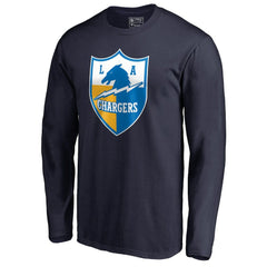 Los Angeles Chargers Vintage Shield Logo Long Sleeve T-Shirt Navy - NFL