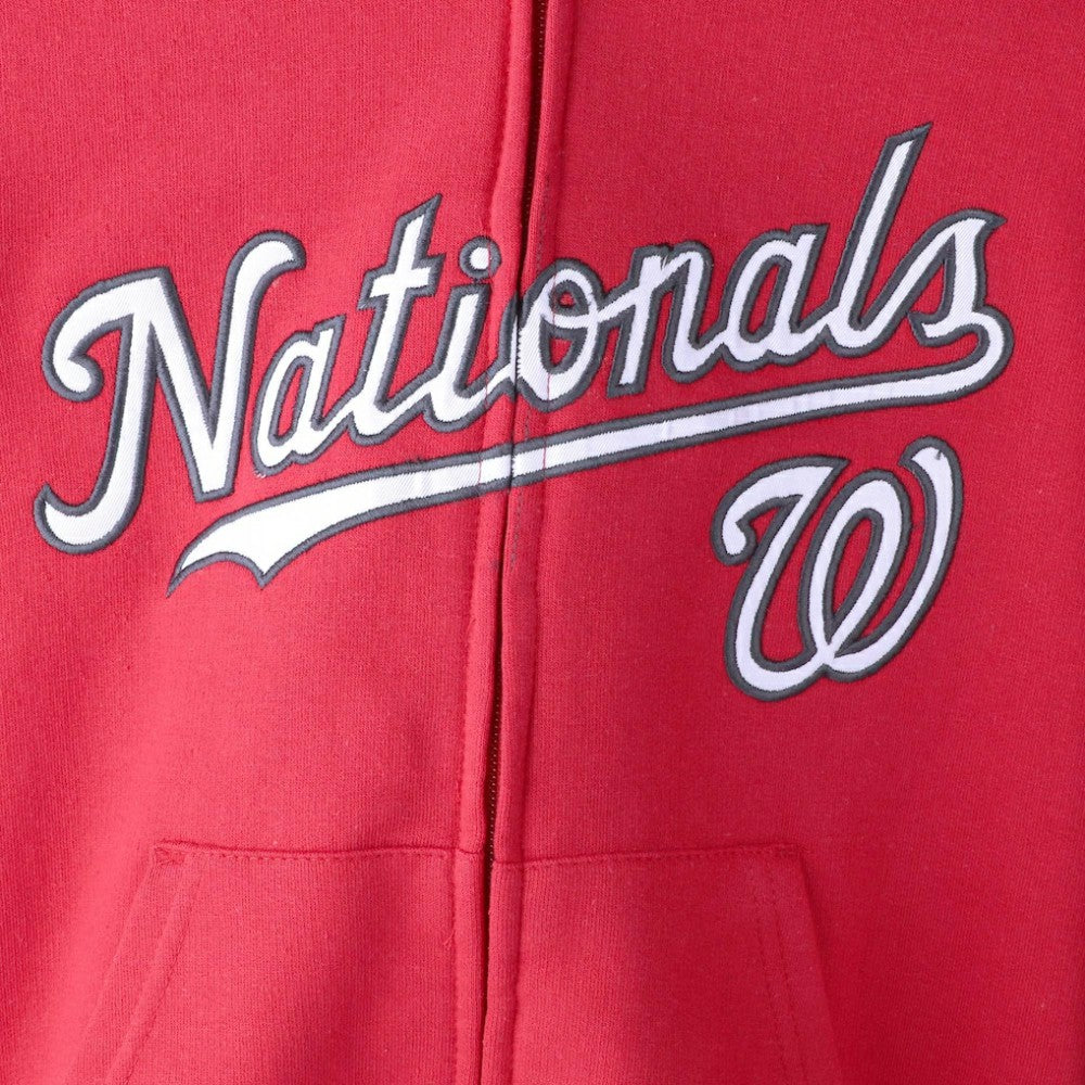Washington Nationals Youth Team Color Wordmark Full-Zip Hoodie Lifestyle