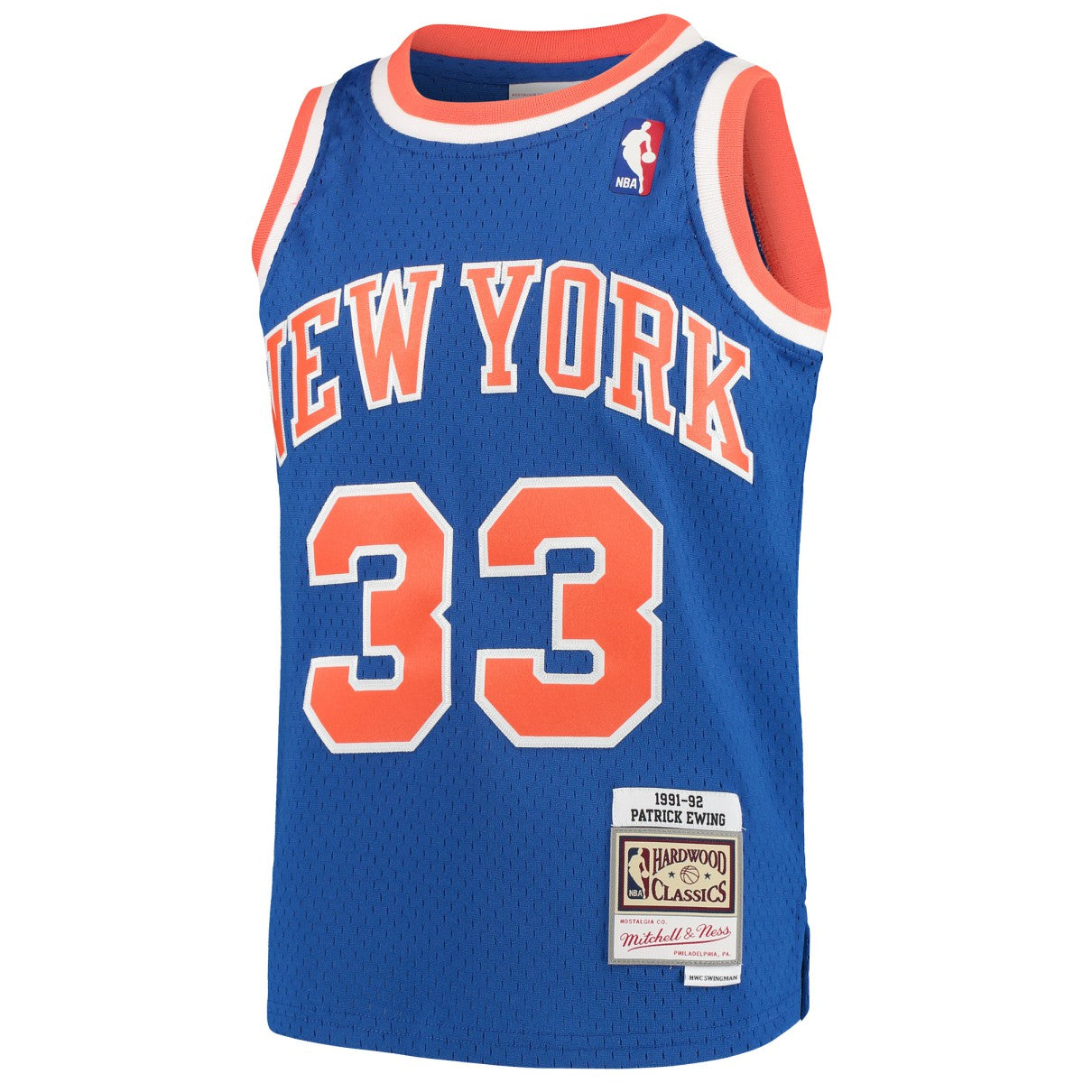 Mitchell & Ness - Patrick Ewing New York Knicks Youth Hardwood Classics Swingman Throwback Jersey - Blue