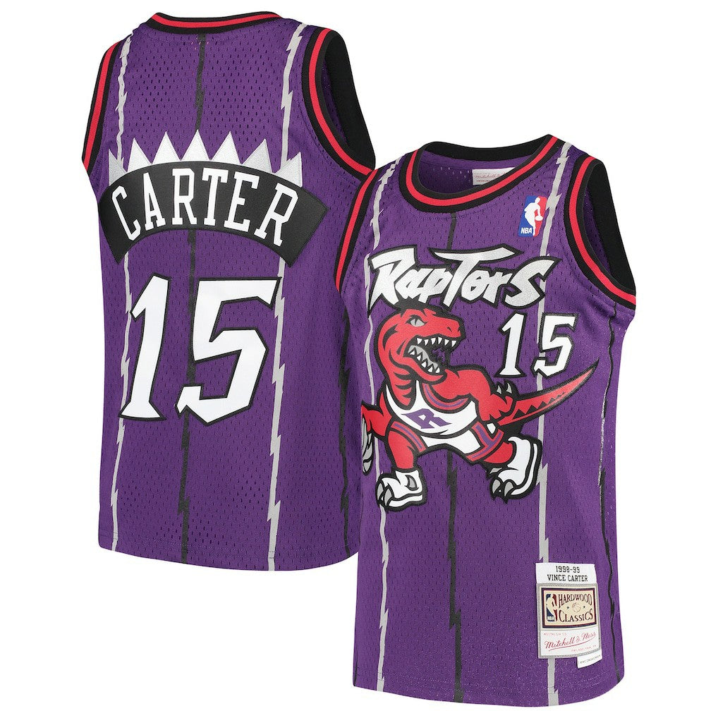 Mitchell & Ness - Vince Carter Toronto Raptors Youth 1998/99 Hardwood Classics Swingman Throwback Jersey - Purple