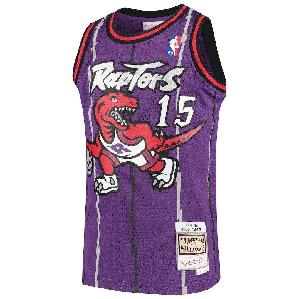 Mitchell & Ness - Vince Carter Toronto Raptors Youth 1998/99 Hardwood Classics Swingman Throwback Jersey - Purple