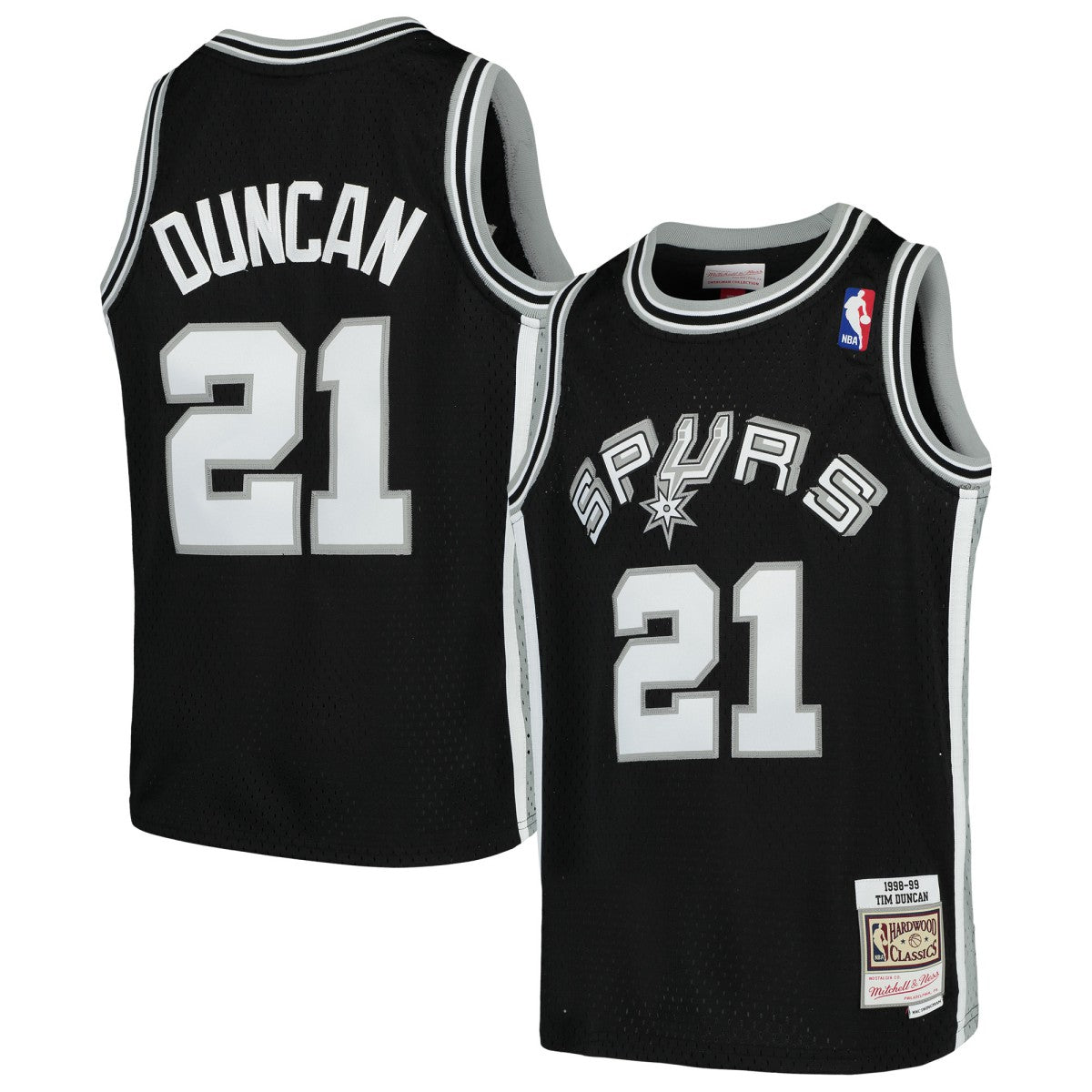 Mitchell & Ness - Tim Duncan San Antonio Spurs Youth Swingman Throwback Jersey - Black