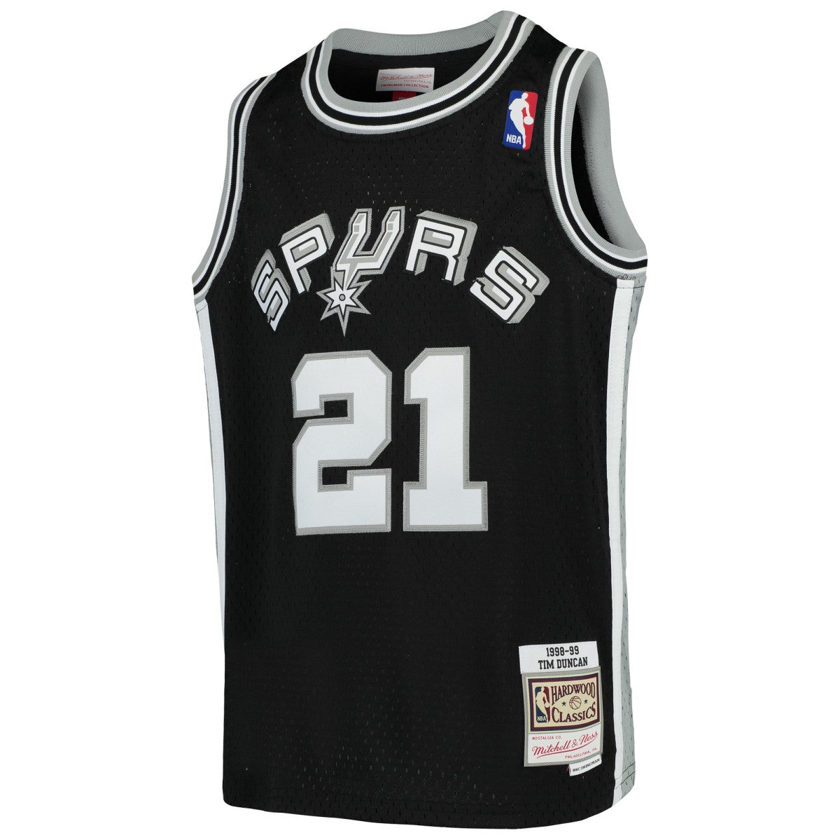 Tim Duncan San Antonio Spurs Youth Swingman Throwback Jersey - Black | NBA Jerseys