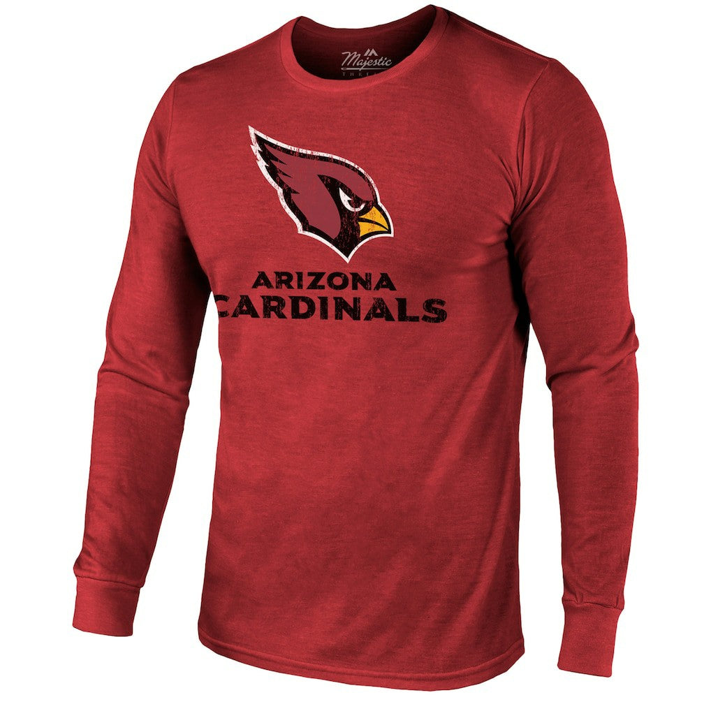 Arizona Cardinals Majestic Threads Lockup Tri-Blend Long Sleeve T-Shirt Cardinal - NFL