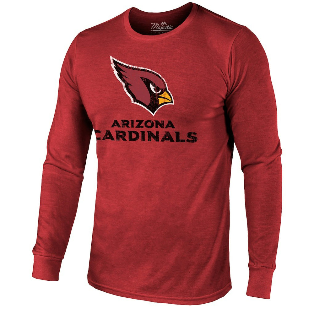 Arizona Cardinals Majestic Threads Lockup Tri-Blend Long Sleeve T-Shirt Cardinal - NFL
