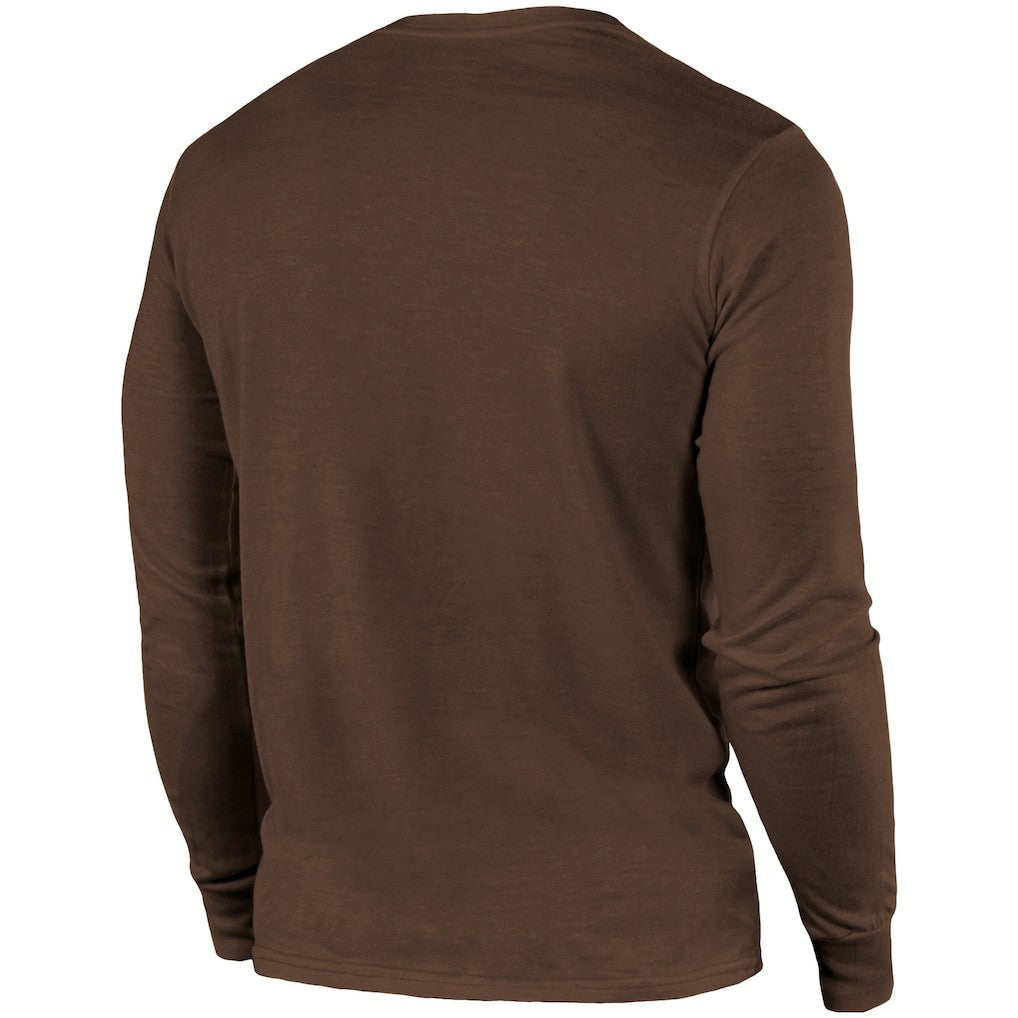 Cleveland Browns Majestic Threads Lockup Tri-Blend Long Sleeve T-Shirt Brown - NFL