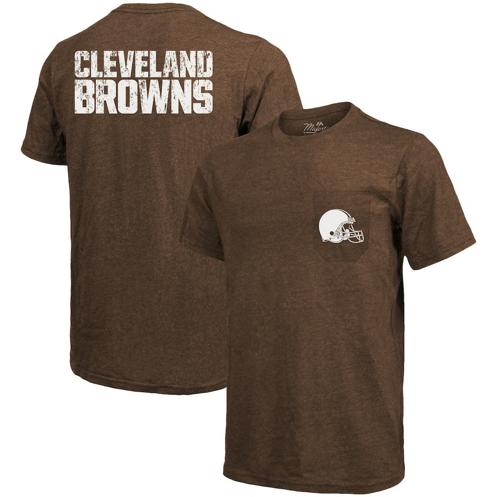 Cleveland Browns Majestic Threads Tri-Blend Pocket T-Shirt Brown - NFL