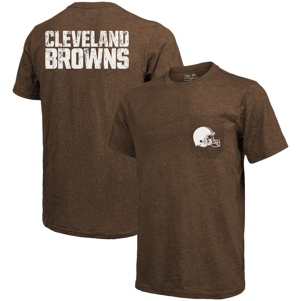 Cleveland Browns Majestic Threads Tri-Blend Pocket T-Shirt Brown - NFL