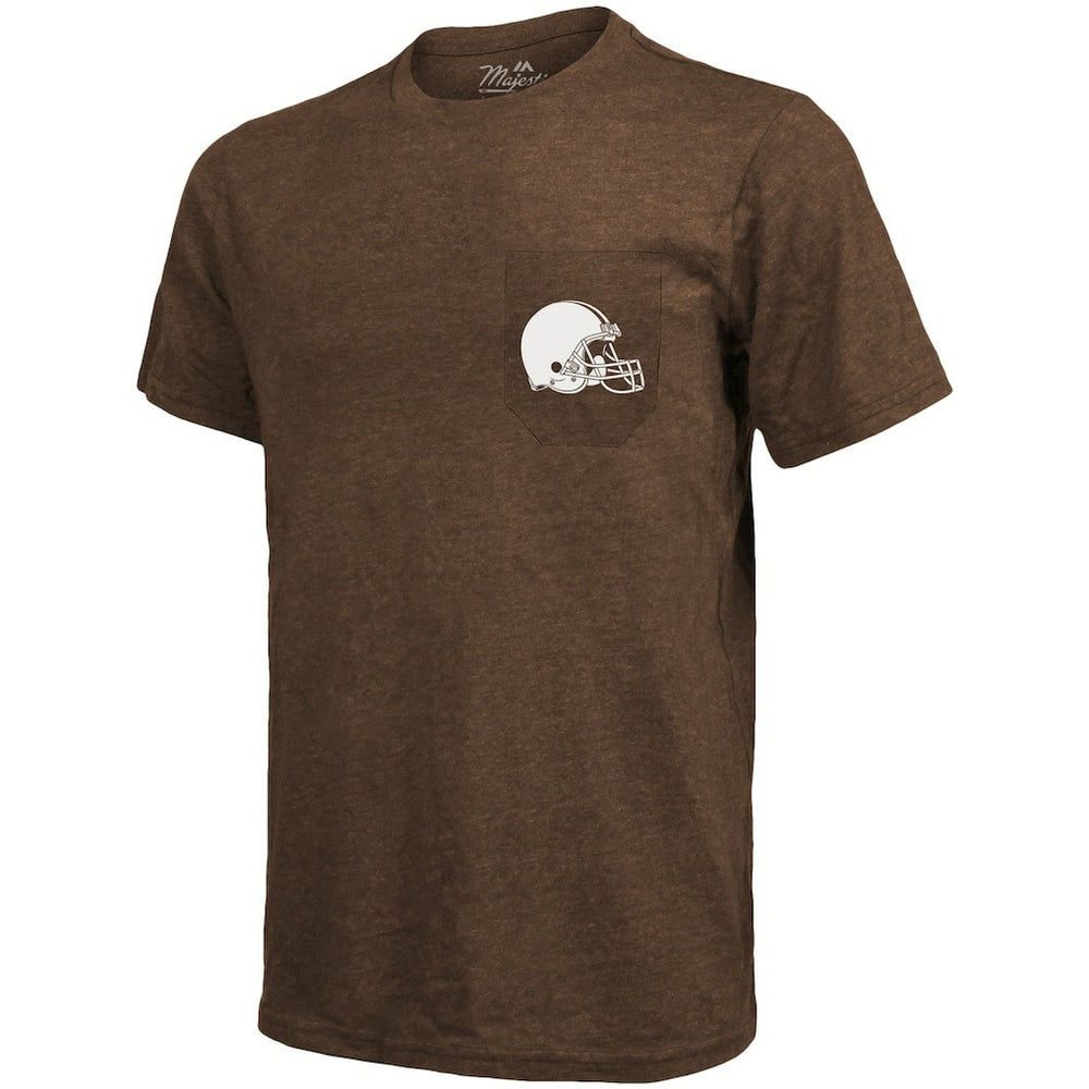 Cleveland Browns Majestic Threads Tri-Blend Pocket T-Shirt Brown - NFL