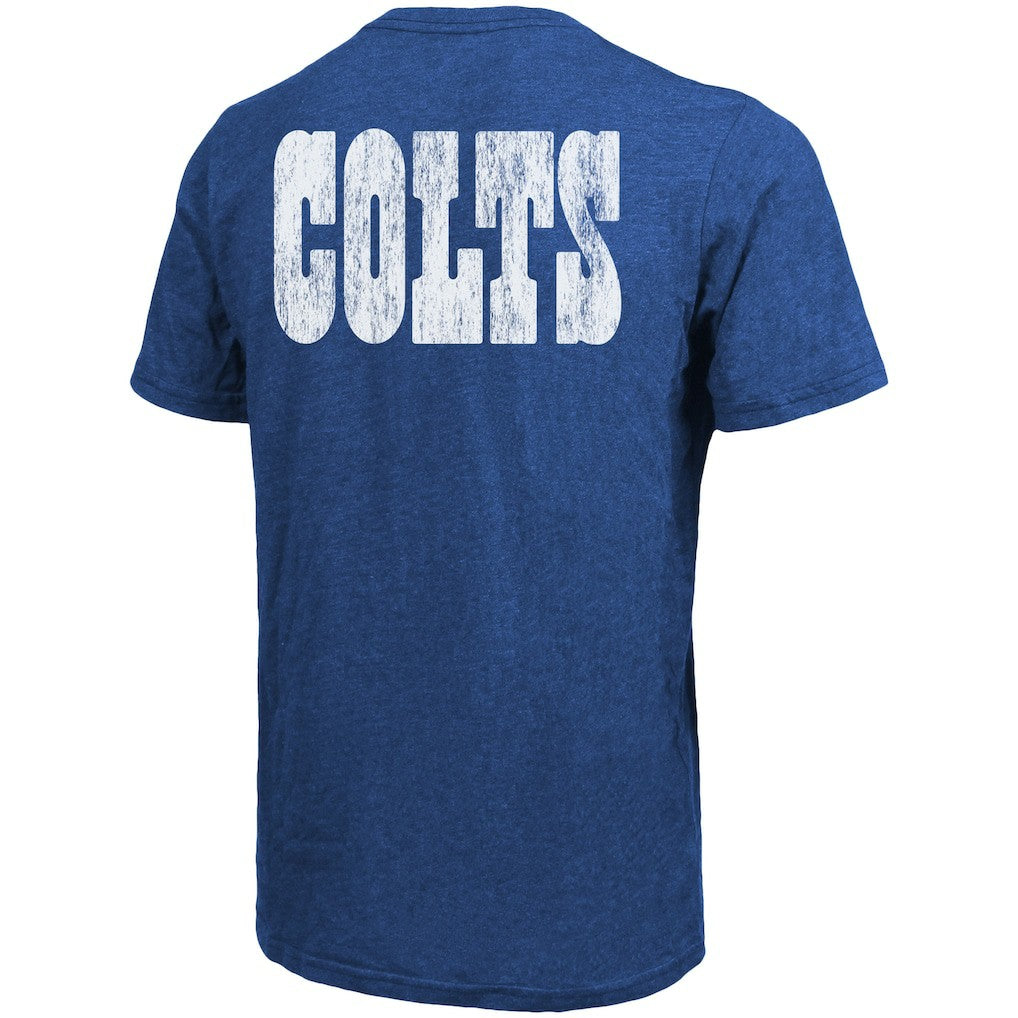 Indianapolis Colts Majestic Threads Tri-Blend Pocket T-Shirt Heathered Royal - NFL
