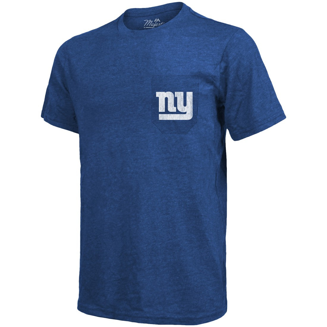 New York Giants Majestic Threads Tri-Blend Pocket T-Shirt Heathered Royal - NFL