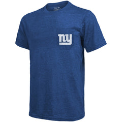 New York Giants Majestic Threads Tri-Blend Pocket T-Shirt Heathered Royal - NFL