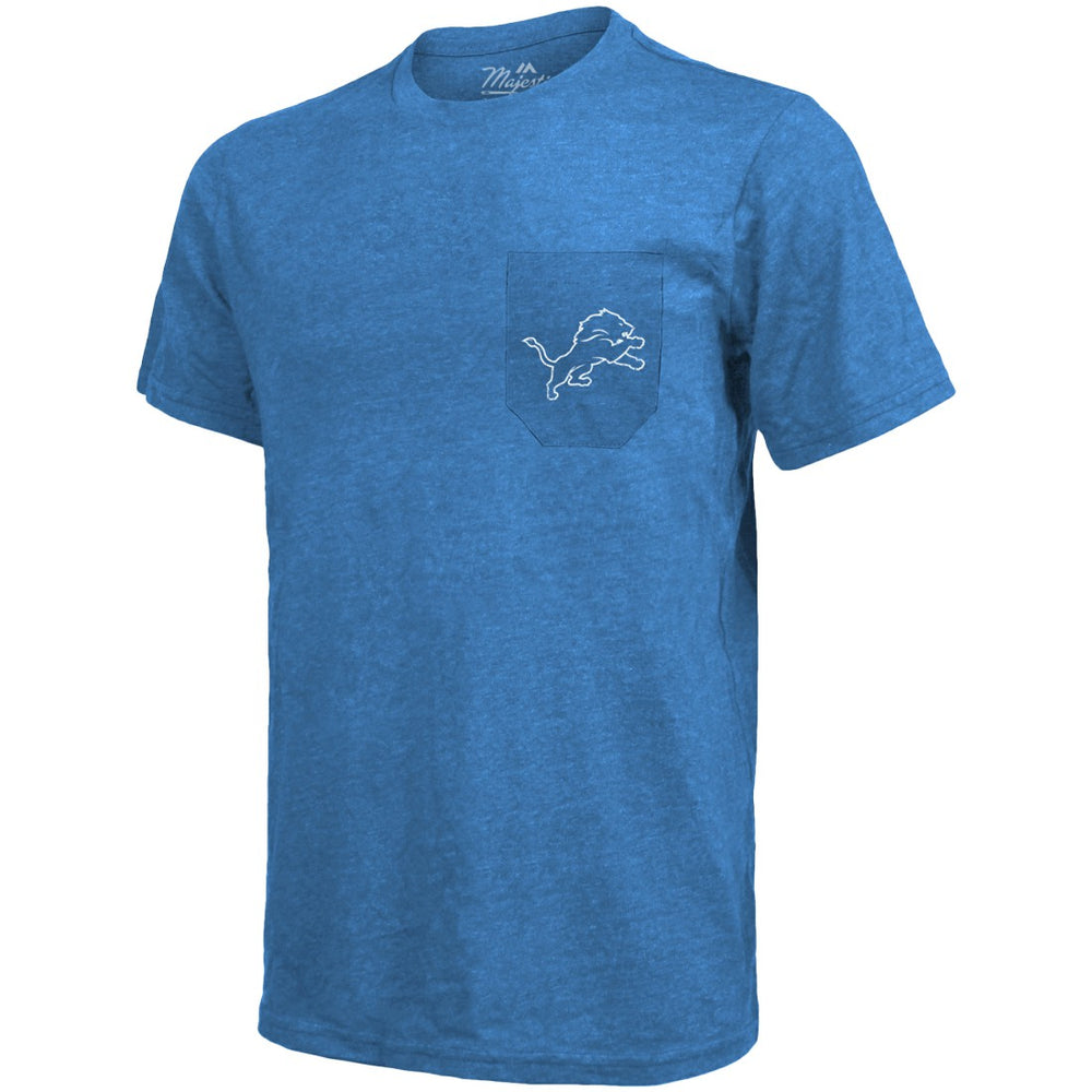 Detroit Lions Majestic Threads Tri-Blend Pocket T-Shirt Blue - NFL