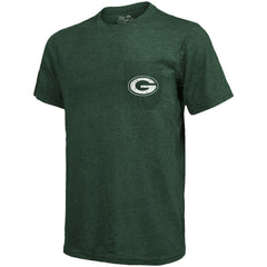 Green Bay Packers Majestic Threads Tri-Blend Pocket T-Shirt Heathered Green - NFL