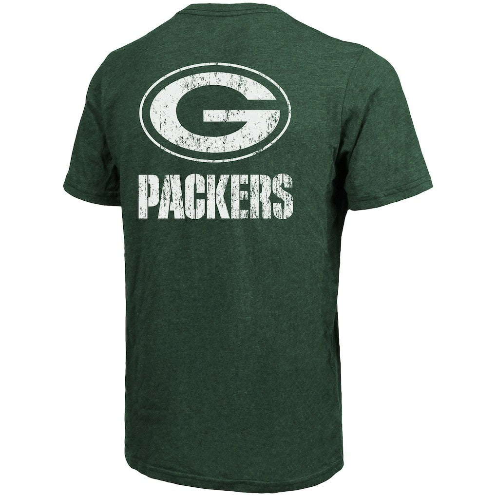 Green Bay Packers Majestic Threads Tri-Blend Pocket T-Shirt Heathered Green - NFL