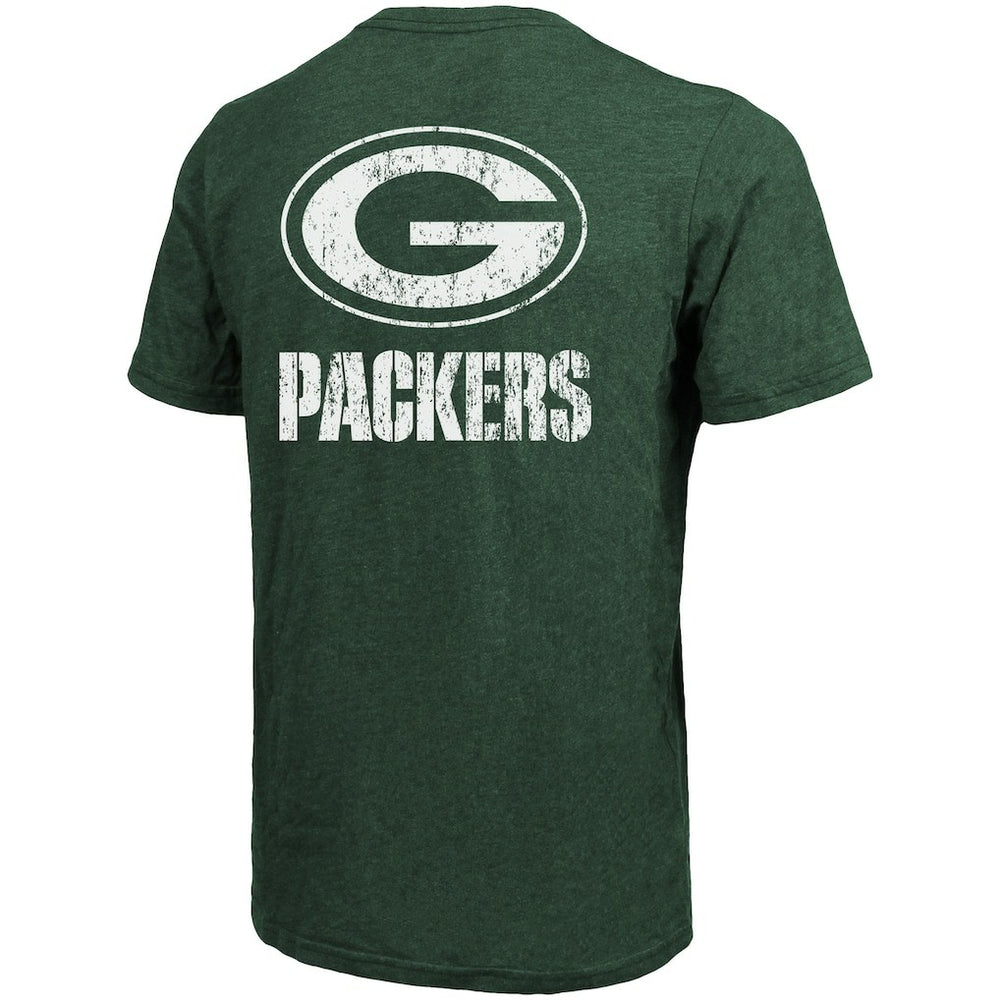 Green Bay Packers Majestic Threads Tri-Blend Pocket T-Shirt Heathered Green - NFL