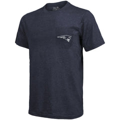 New England Patriots Majestic Threads Tri-Blend Pocket T-Shirt Heathered Navy - NFL