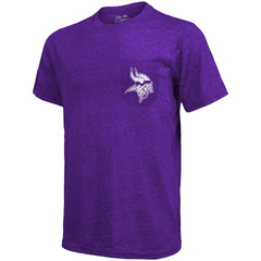 Minnesota Vikings Majestic Threads Tri-Blend Pocket T-Shirt Heathered Purple - NFL