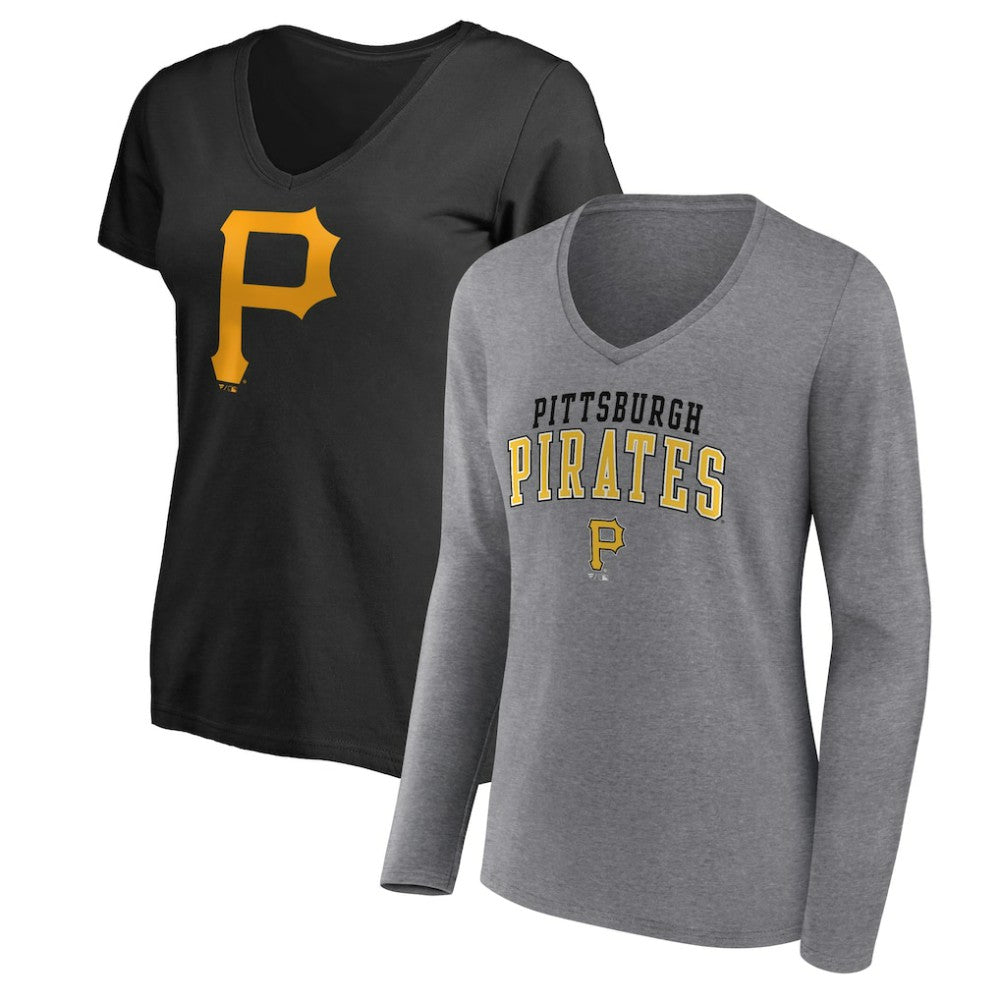 Pittsburgh Pirates Fanatics Women's Short & Long Sleeve T-Shirt Combo Pack for sale