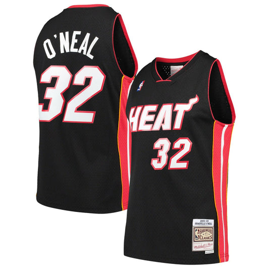 Shaquille O'Neal Miami Heat Hardwood Classics Swingman Jersey - Black | NBA Jerseys