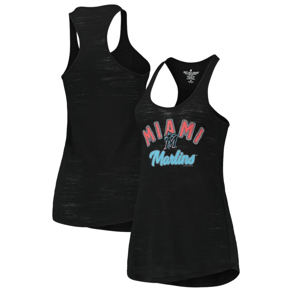 Miami Marlins Soft as a Grape Women's Multi-Count Tri-Blend Tank Top for sale