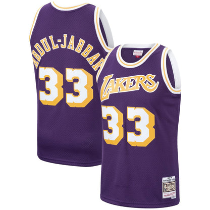 Kareem Abdul-Jabbar Los Angeles Lakers Hardwood Classics Swingman Jersey - Purple | NBA Jerseys