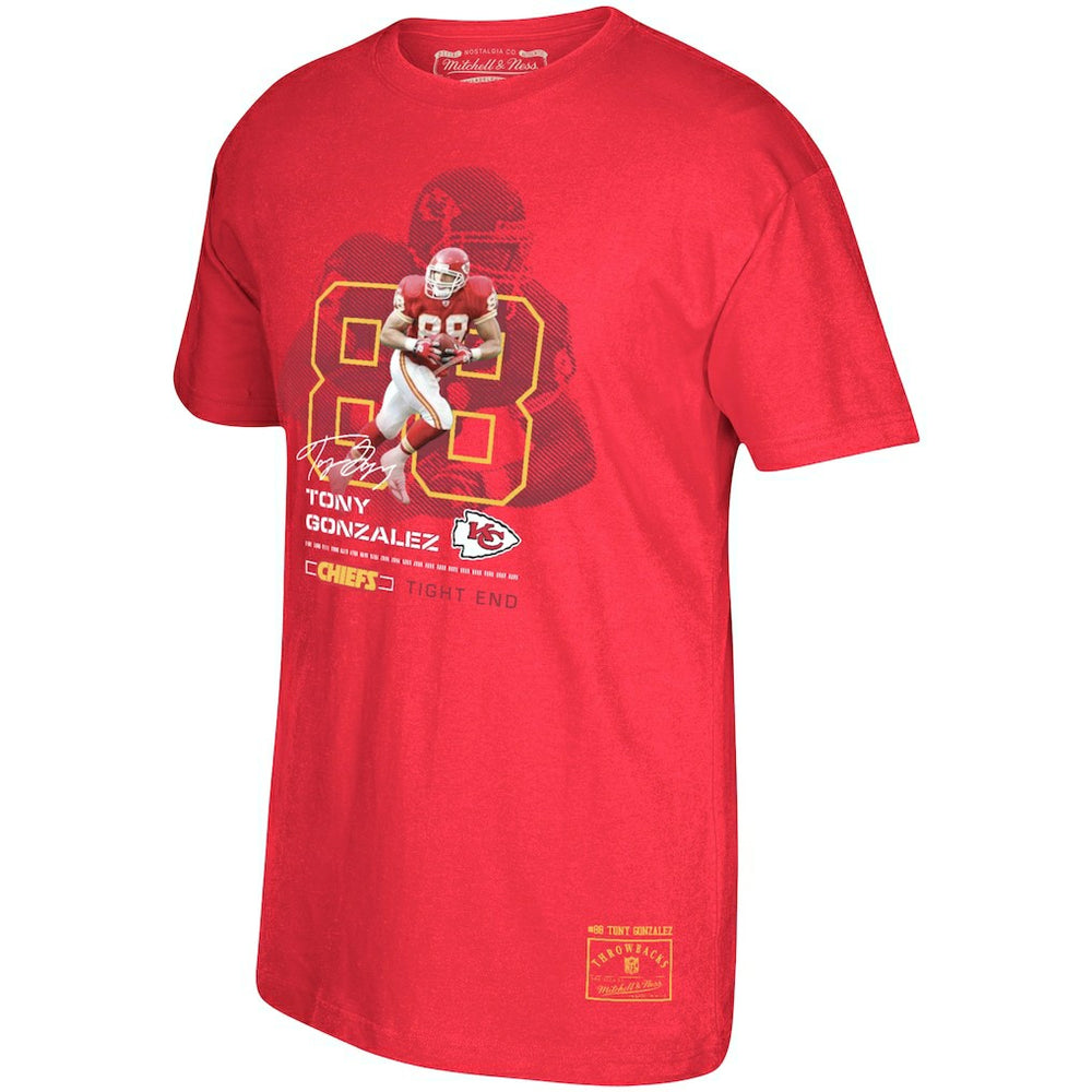 Tony Gonzalez Kansas City Chiefs Retired Player Graphic T-Shirt Red - Mitchell & Ness