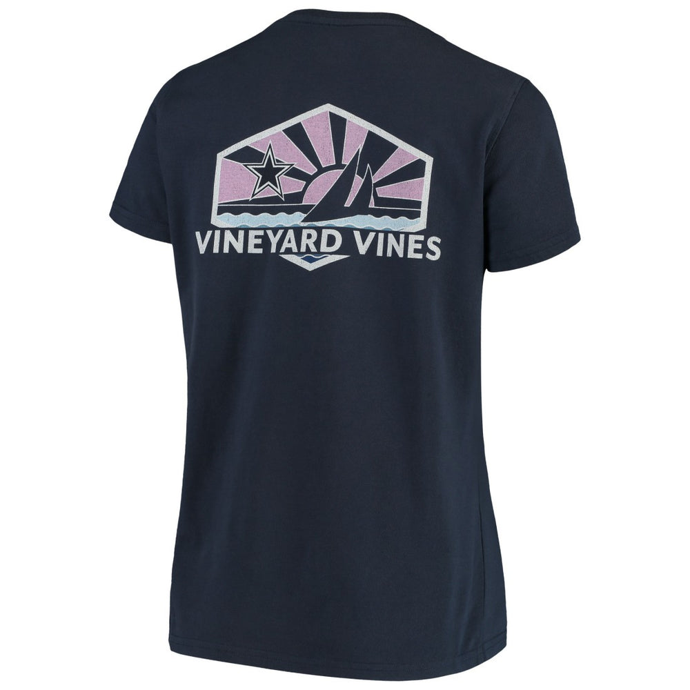 Dallas Cowboys Vineyard Vines Women's Sunset Sail T-Shirt Navy - NFL