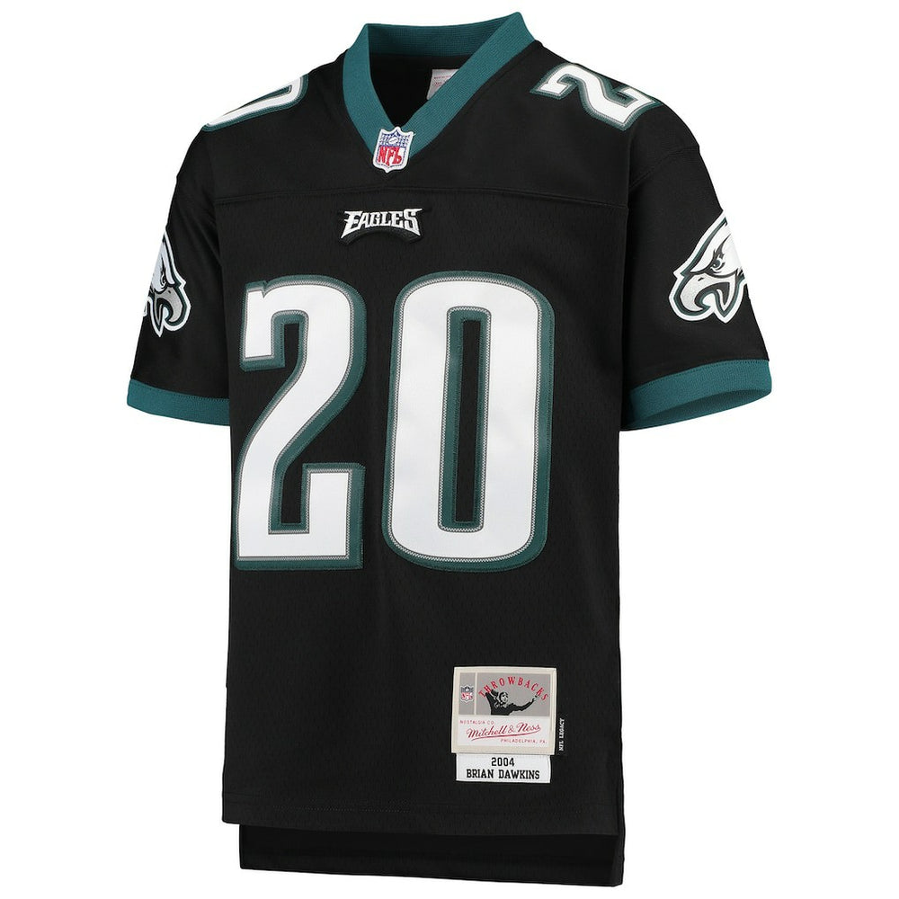 Brian Dawkins Philadelphia Eagles Youth 2004 Legacy Retired Player Jersey Black - Mitchell & Ness