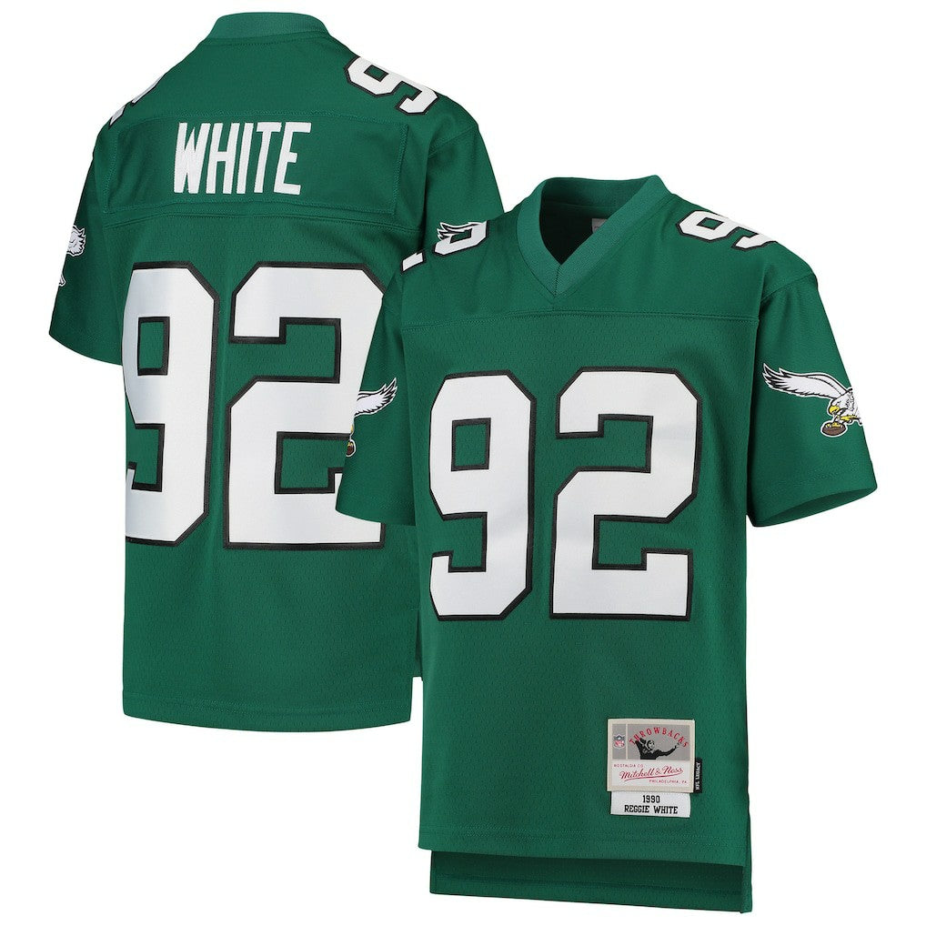 Reggie White Philadelphia Eagles Youth 1990 Legacy Retired Player Jersey Green - Mitchell & Ness