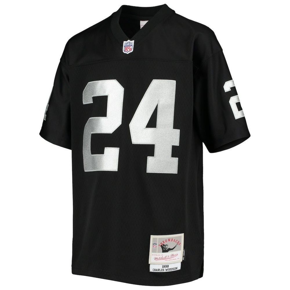 Charles Woodson Las Vegas Raiders Youth 1998 Legacy Retired Player Jersey Black - Mitchell & Ness