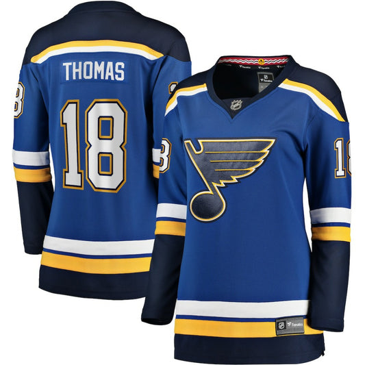Robert Thomas St. Louis Blues Fanatics Women's Home Breakaway Player Jersey - Blue | NHL Jerseys