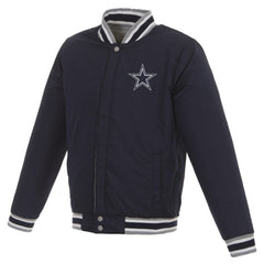 Dallas Cowboys JH Design Reversible Two Tone Fleece Jacket Gray/Navy - NFL