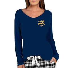Nashville Predators - Concepts Sport Women's Marathon Knit Long Sleeve V-Neck Top Navy