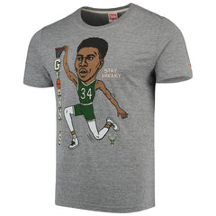 NBA - Giannis Antetokounmpo Milwaukee Bucks Player Graphic Tri-Blend T-Shirt - Gray