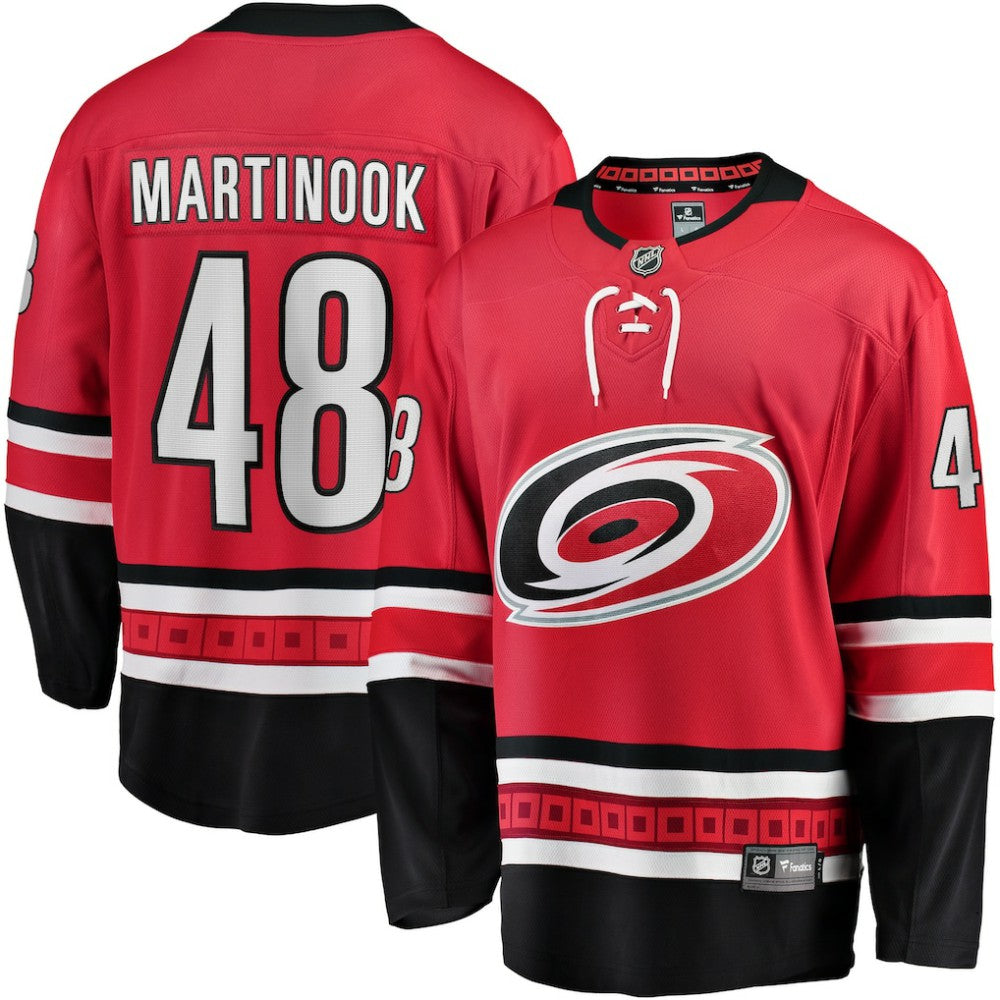 Jordan Martinook Carolina Hurricanes Fanatics Alternate Breakaway Player Jersey - Red | NHL Jerseys