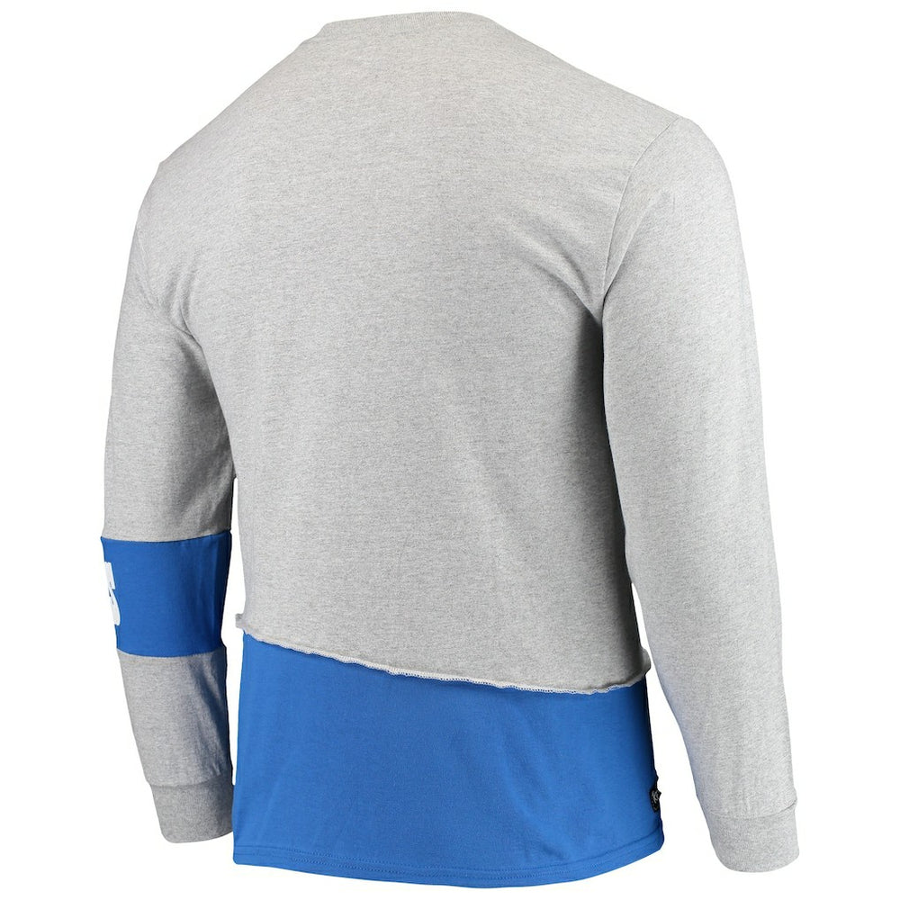 Indianapolis Colts Refried Apparel Sustainable Upcycled Angle Long Sleeve T-Shirt Gray/Royal - NFL
