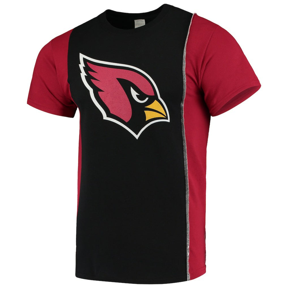 Arizona Cardinals Refried Apparel Sustainable Upcycled Split T-Shirt Black/Cardinal - NFL