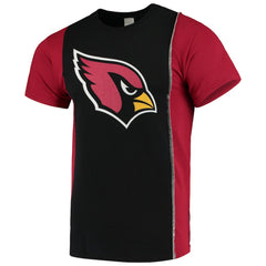 Arizona Cardinals Refried Apparel Sustainable Upcycled Split T-Shirt Black/Cardinal - NFL