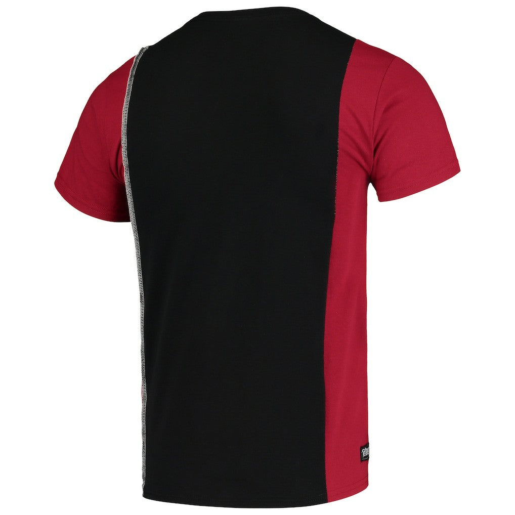Arizona Cardinals Refried Apparel Sustainable Upcycled Split T-Shirt Black/Cardinal - NFL