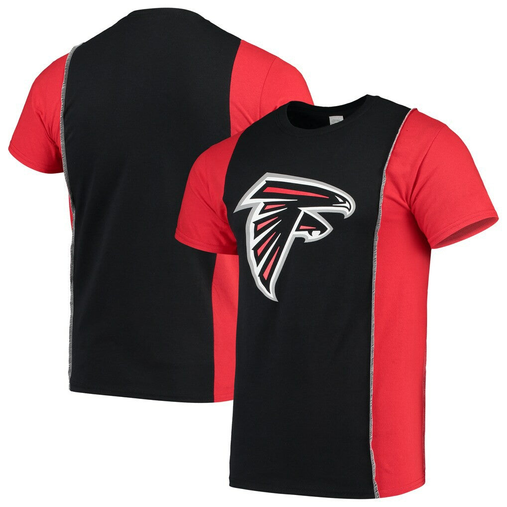 Atlanta Falcons Refried Apparel Sustainable Upcycled Split T-Shirt Black/Red - NFL
